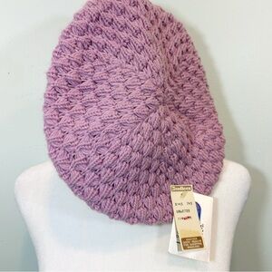 VTG Bradlees Dept Store Lavender Knit Beret Hat NWT Grandma Core